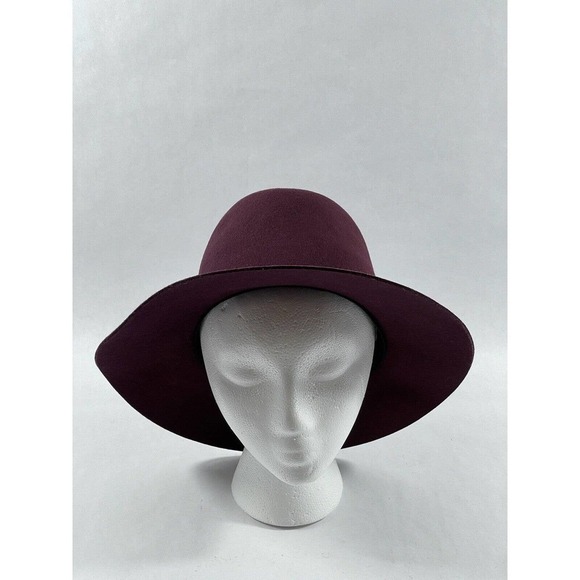 RAG & BONE Floppy Brim Wool Fedora Hat Burgundy  Size - Small $195